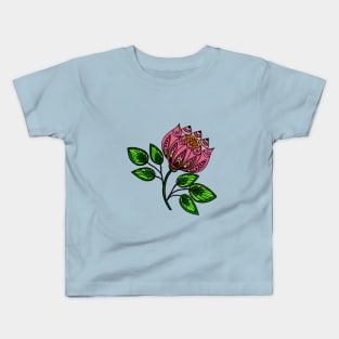 Pink Lotus Flower Kids T-Shirt